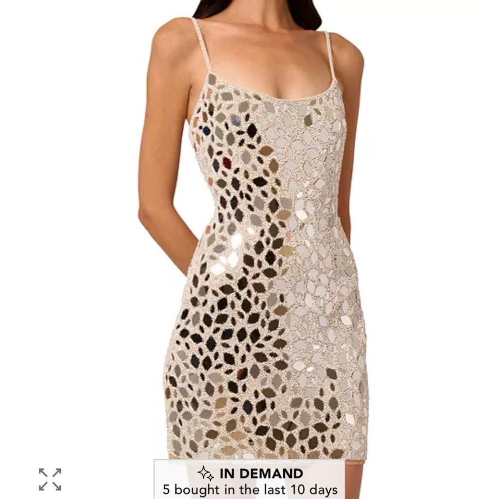 Liv Foster Mirror Beaded Mini Dress